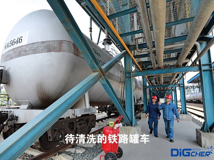 待清洗的鐵路罐車(chē)